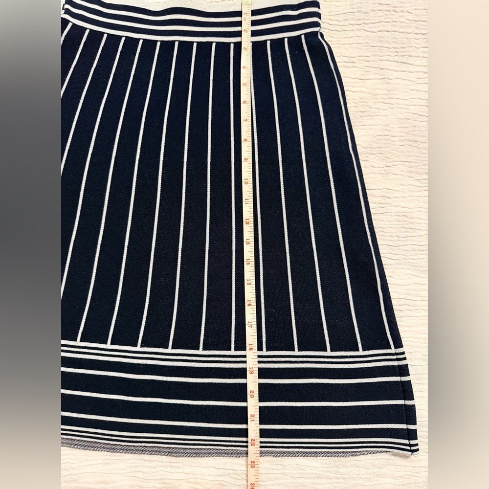 Ann Taylor Navy and White Knit A-Line Skirt - Picture 6 of 7